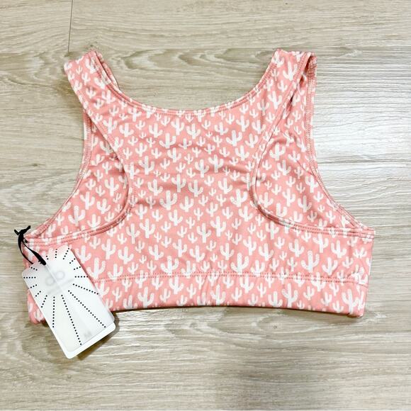 Dirty Blondes Workouts Sports Bra Top Cactus Print Medium NEW - Picture 3 of 5